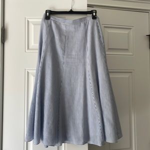 Nordstrom Collection Size 2 Denim and White Cotton Skirt